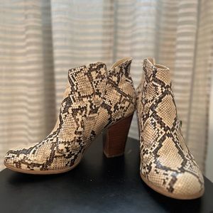 Faux Snakeskin Bootie Heel (fits like a 9-9.5)